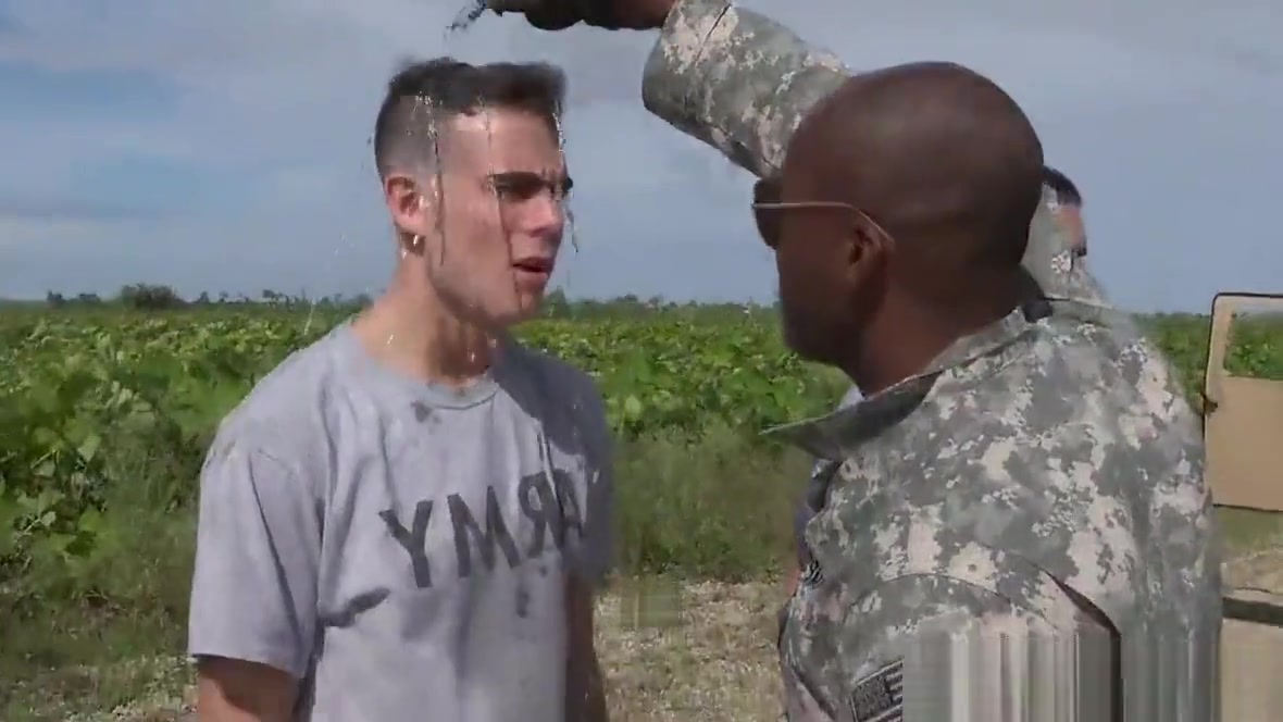 Army jocks fucking and sucking outdoors