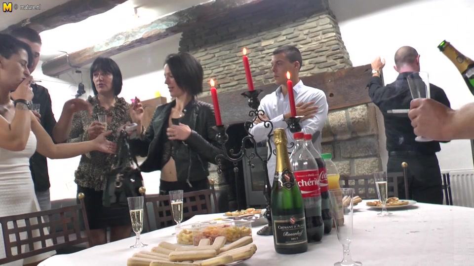 Four horny French ladies fuck their lovers in hot group sex party