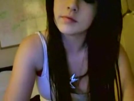 Pretty young lady feels alone and filmed for us her tits