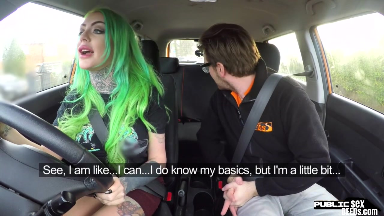 Busty MILF mouth jizzed in car after sex with driving tutor