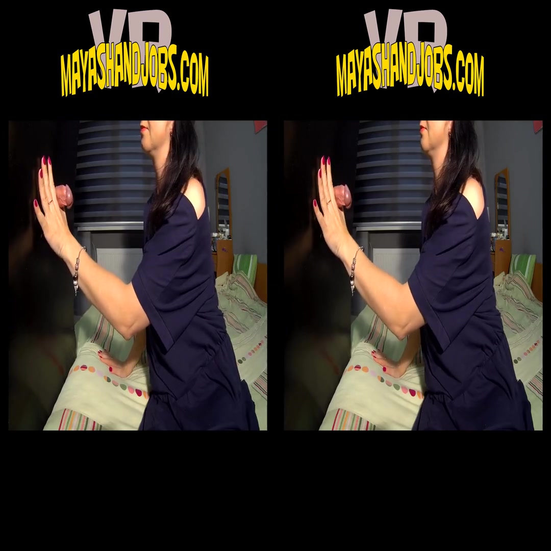 Maya in Powerful Cumshoting Through Gloryhole - MayasHandjobsVR