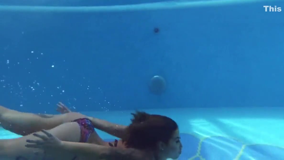 Pornstar Swims Naked In The Pool