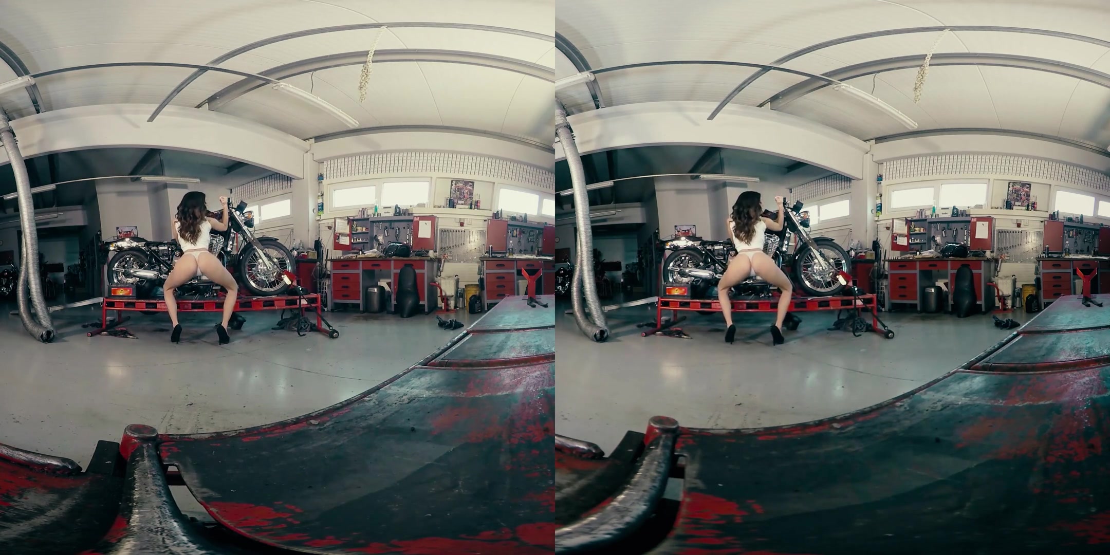 Rachel Evans in Rachel Gets Naked While Cleaning Her Motorcycle - BravoModelsMedia