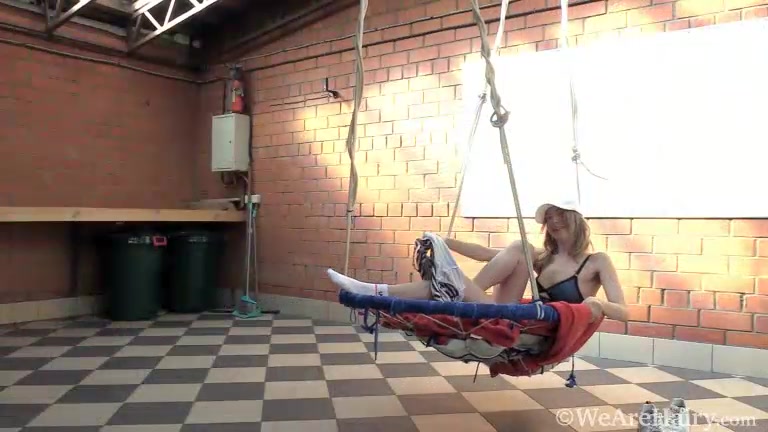 Treplev gets naked on her outdoor swing