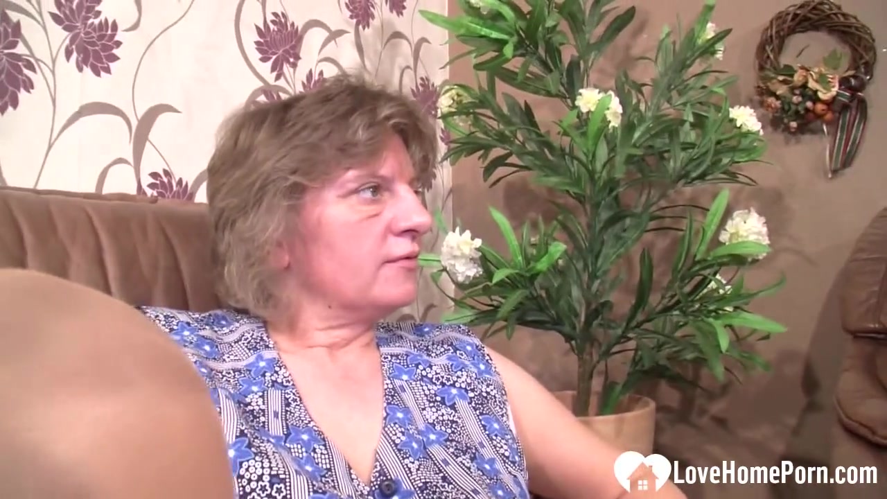 Old granny wife watches her husband cheat