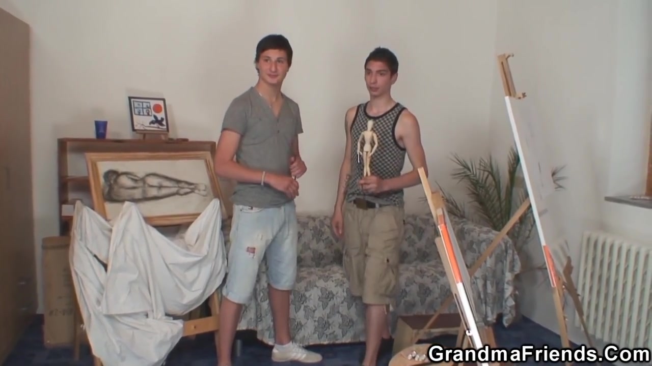 Old Grandma Getting Used By Two teen 18+ Boys