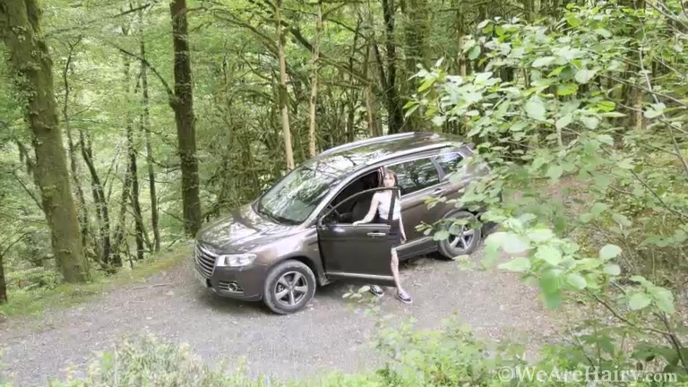 Emily Rose masturbates outside in her forest