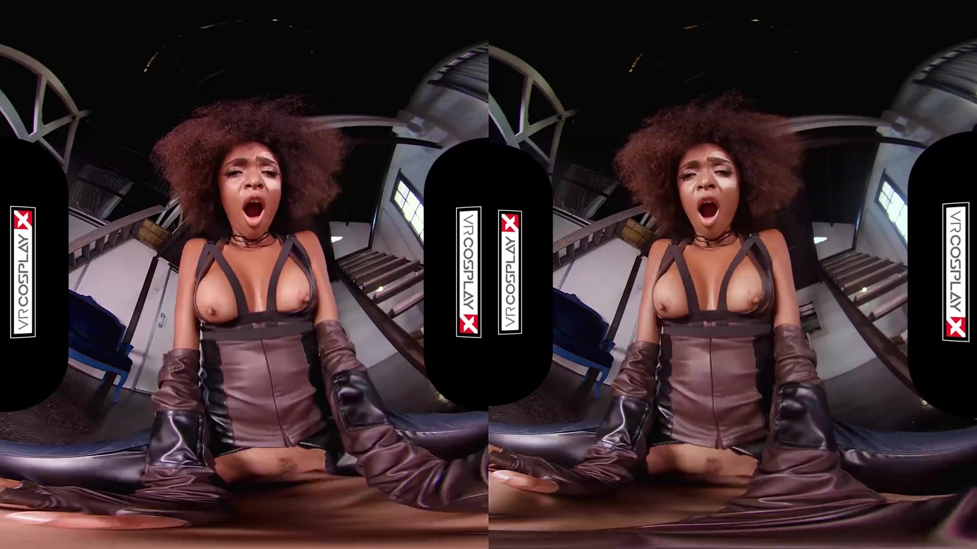 Virtual Reality - Ebony Babe Domino Testing Your Superpowers In Deadpool Xxx