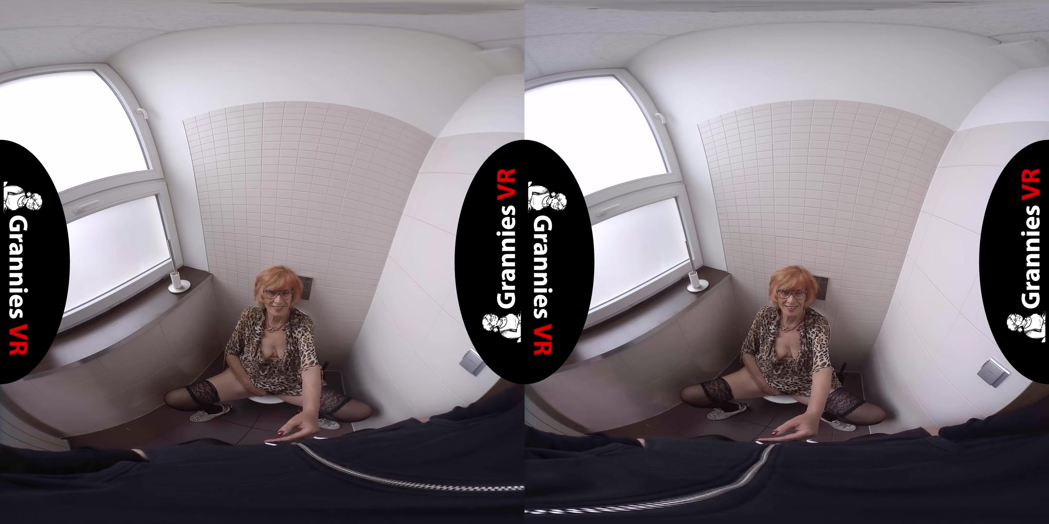 Lady Cruela - Blowjob in Restroom; Redhead Busty GILF Blowjob