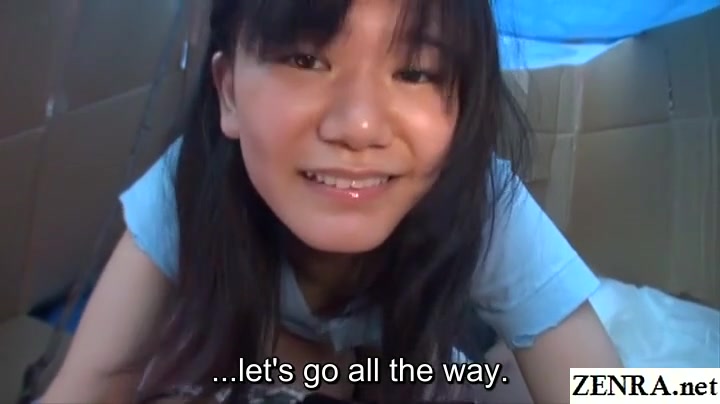 Homeless JAV star sex for food in cardboard home Subtitled