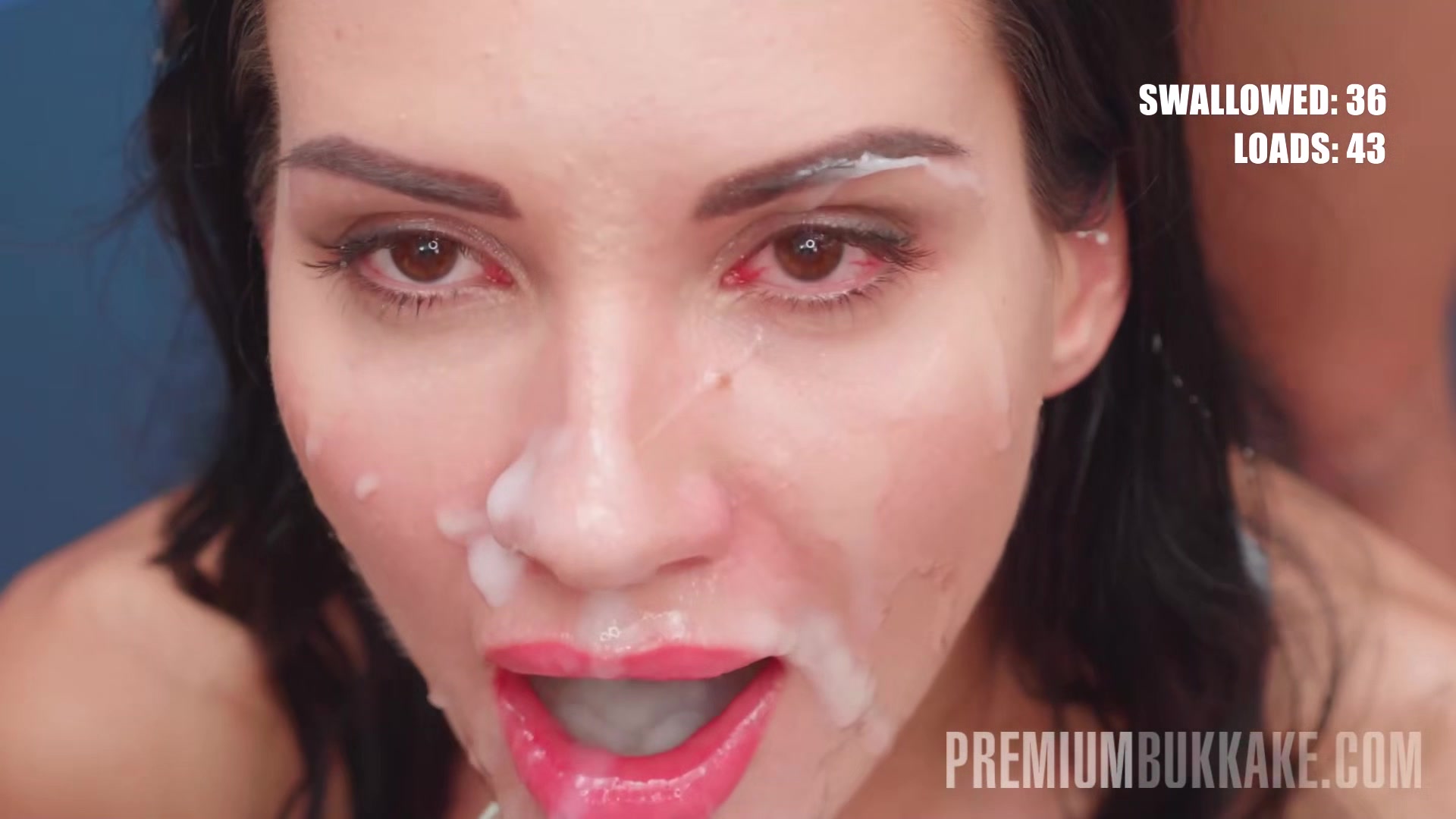 PremiumBukkake - Megan Venturi swallows *** cumshots