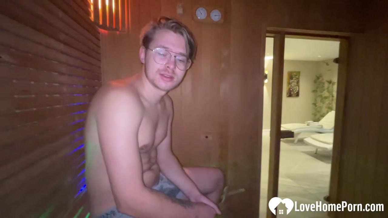 Sucking off a random guy in the sauna