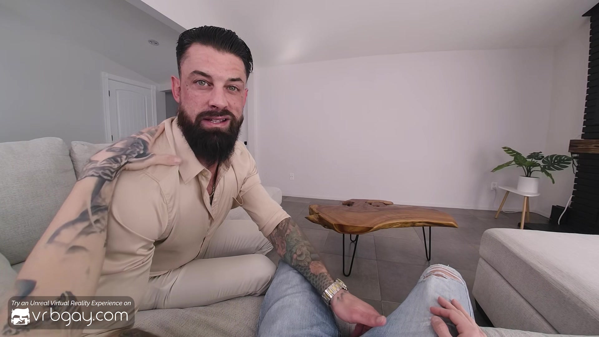 VRB Gay Bareback super date with hairy bear Alpha Wolfe VR Porn