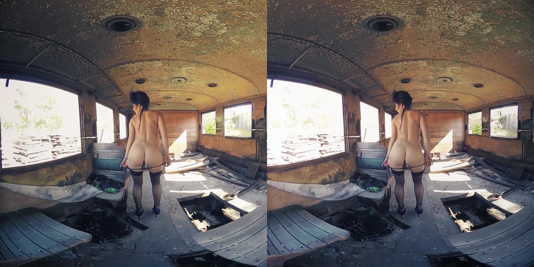 Lucia Denvile in Tatted Up Babe Gets Naked in an Abandoned House - BravoModelsMedia