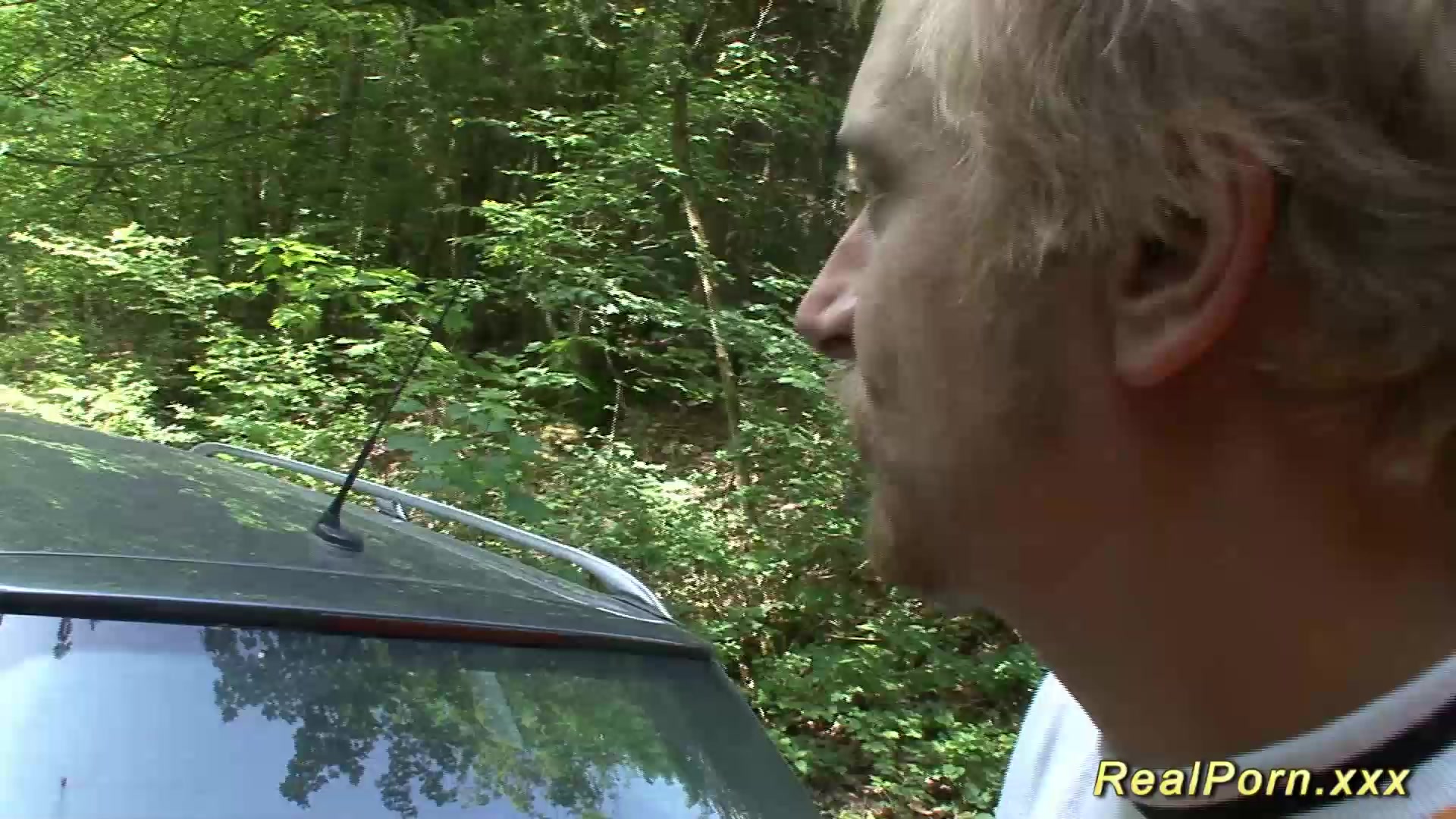 teen 18+ backseat banged in the forest