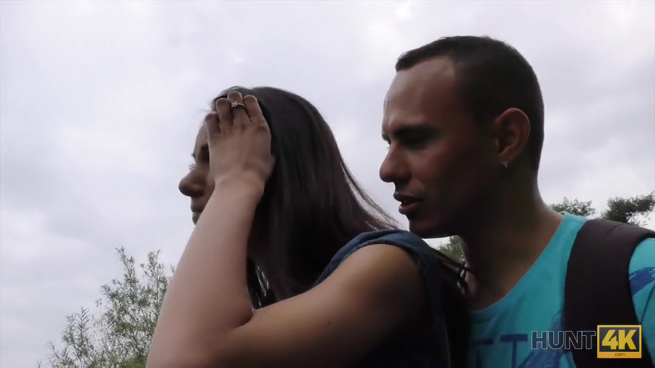 HUNT4K. Guy needs cash so why allows stranger to fuck his cute GF Liliane