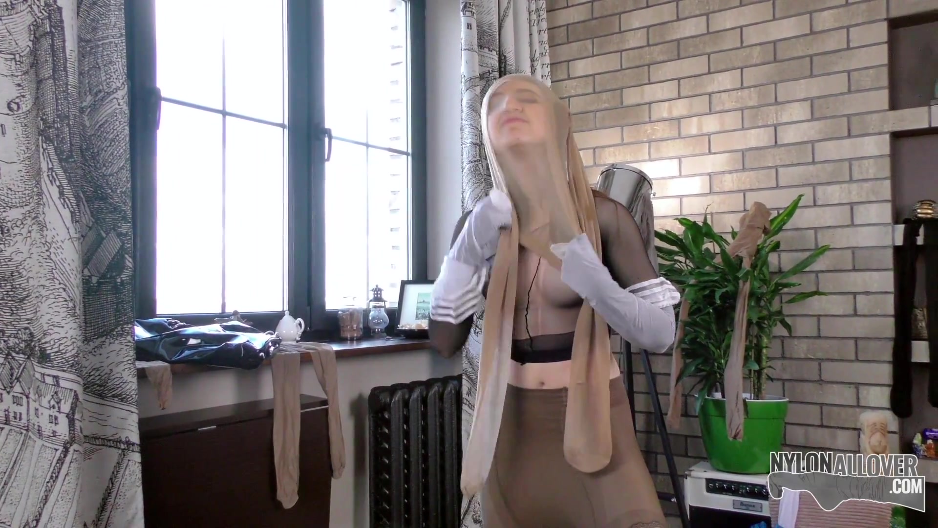 Fancy Pantyhose Encasement With Mia