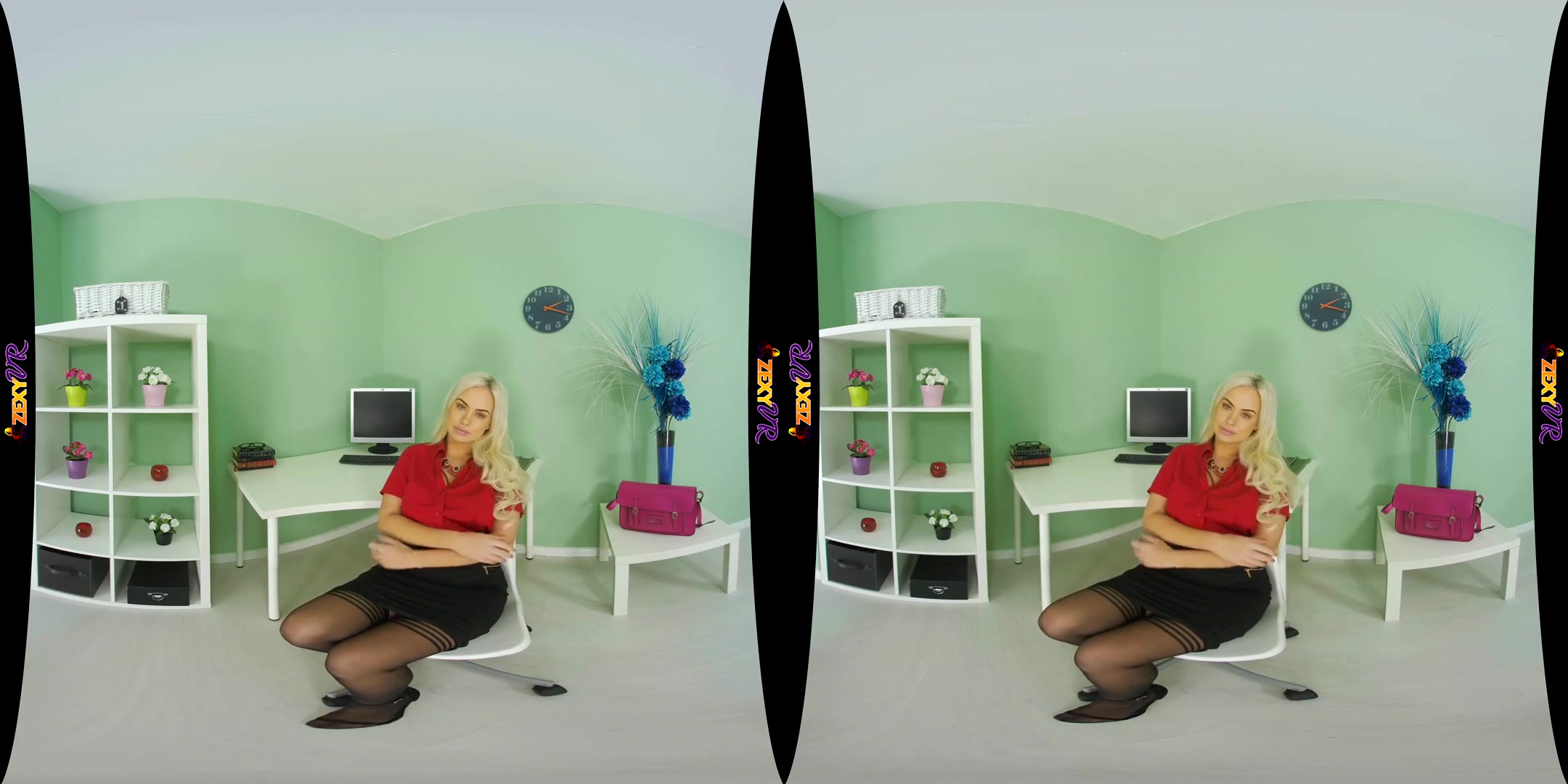 Workin' Hard - Busty Big Ass Office Stockings Striptease