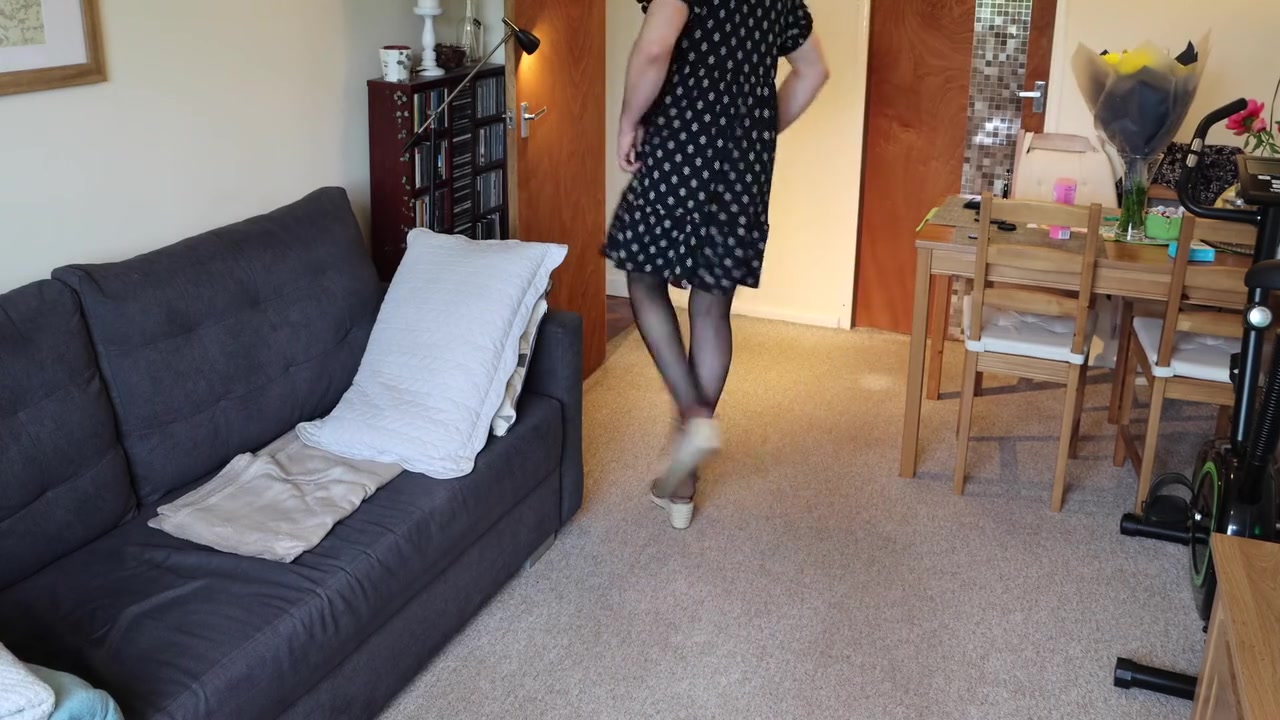 Zuzia Nylon Dances In Stockings And Shows Her Shaved Cock