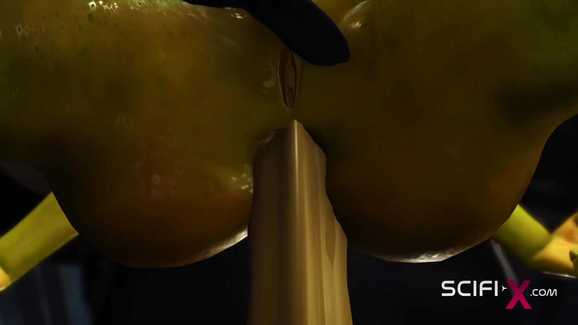 Crazy anal alien sex with a huge cock in the spacecraft