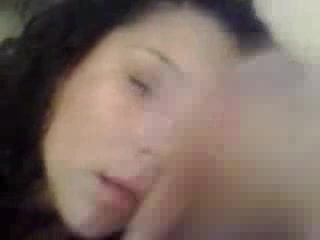 Curly-haired Latina sucks powerful cock and licks balls
