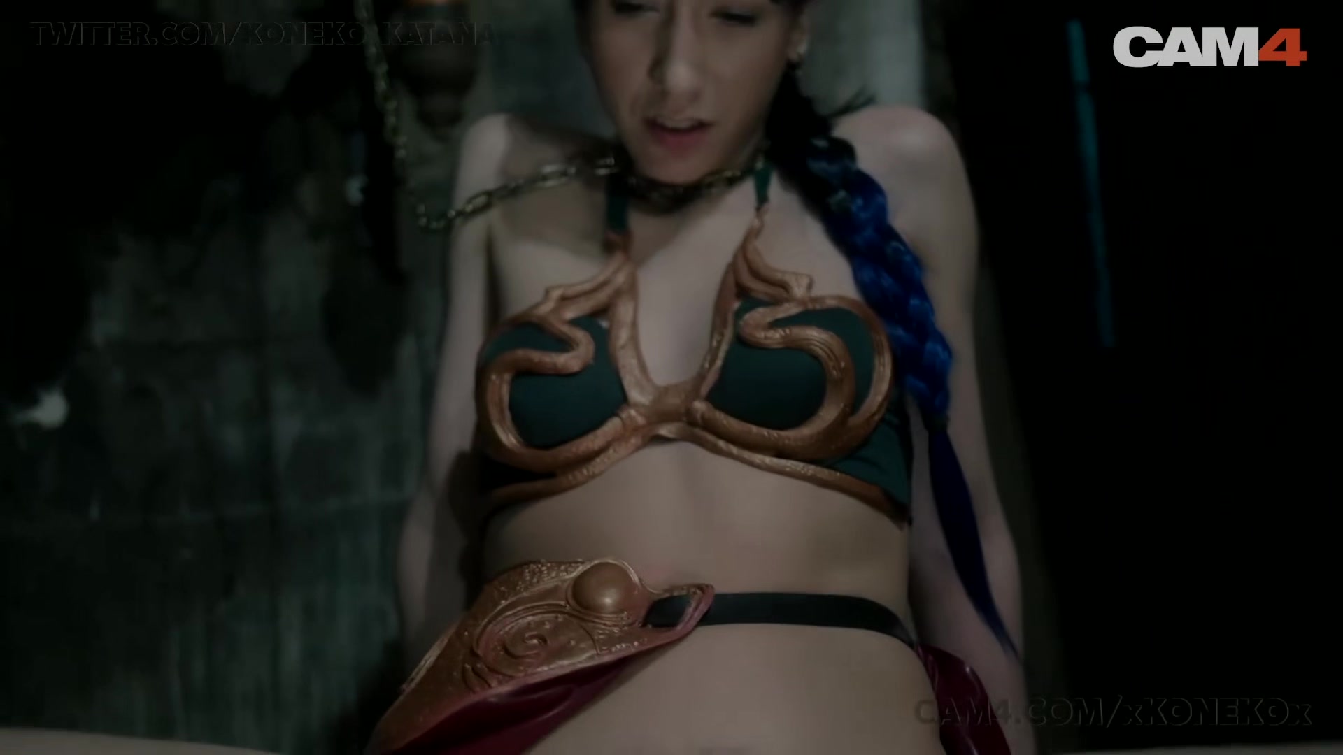 Princess leia slavegirl fucks machine as she is bound