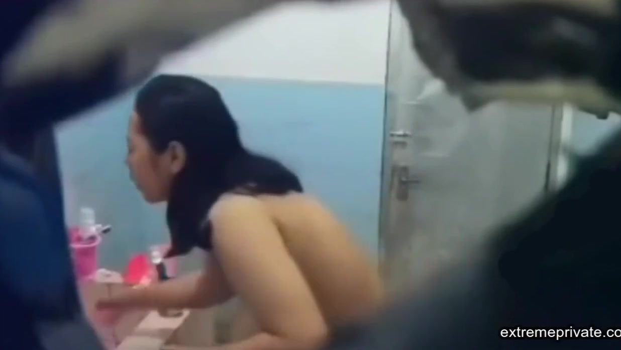 Asian Spied In Bathroom big Tits