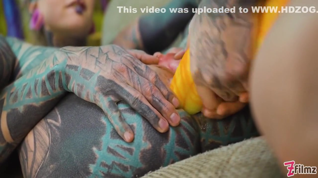 2 Heavy Tattoo Girls Get Ass Fucked By A Big Dick - Lily Lu