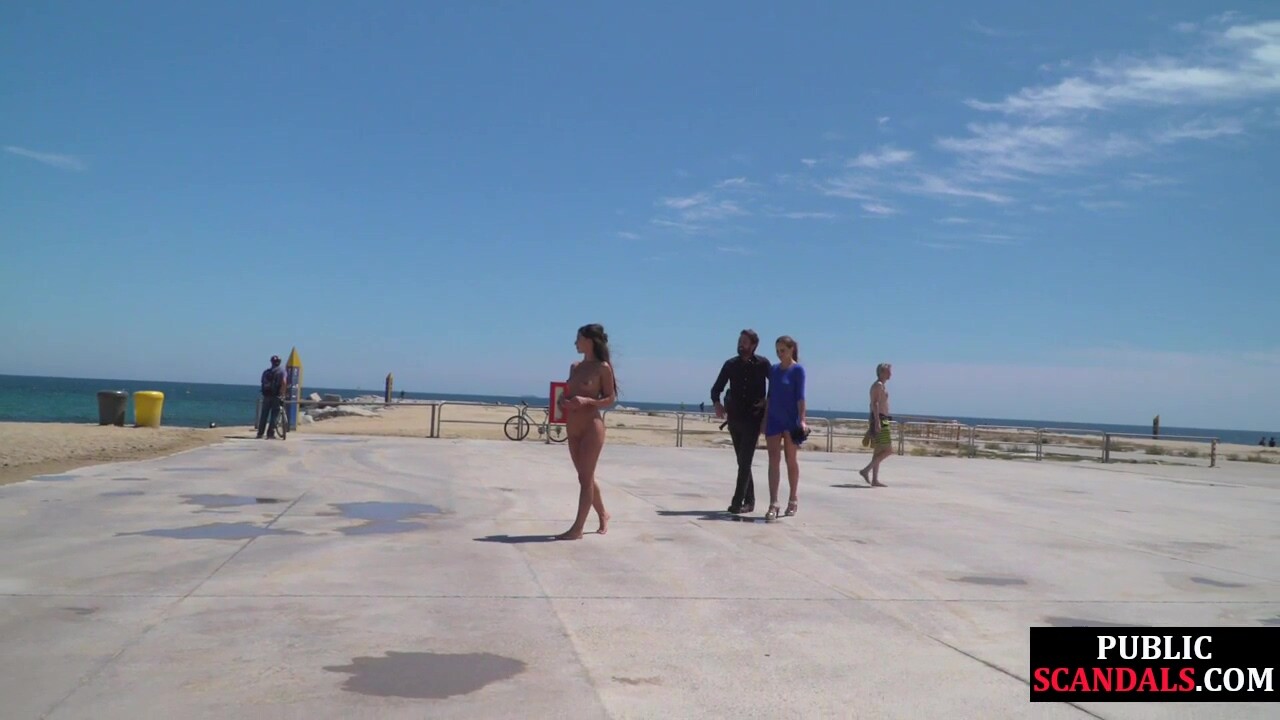 Public euro walks and crawls outdoors in front of strangers