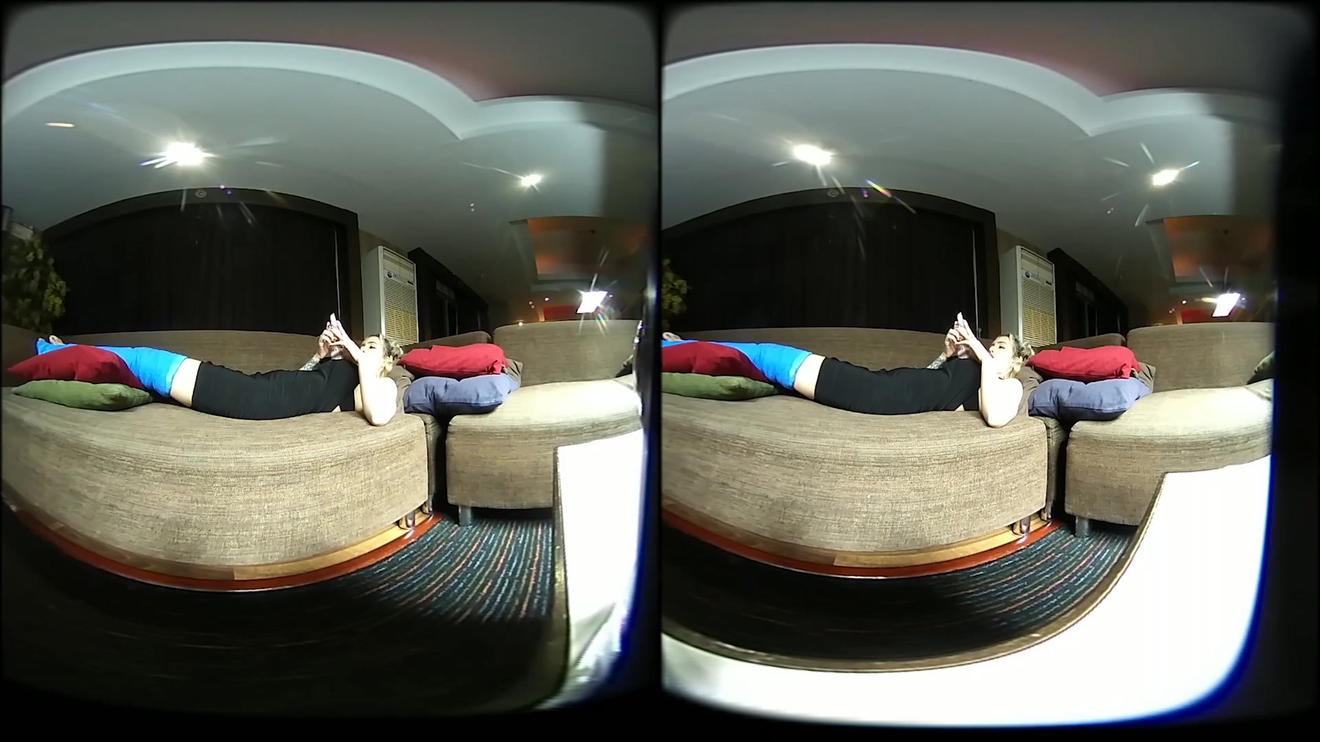 Girl With Long Cast Leg On A Couch - VRPussyVision