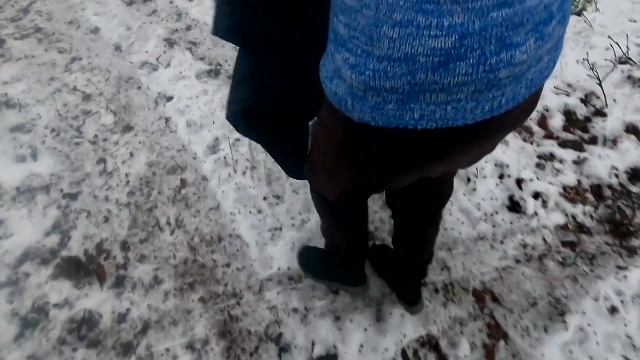 Chest And Slapping Tits In Winter Forest