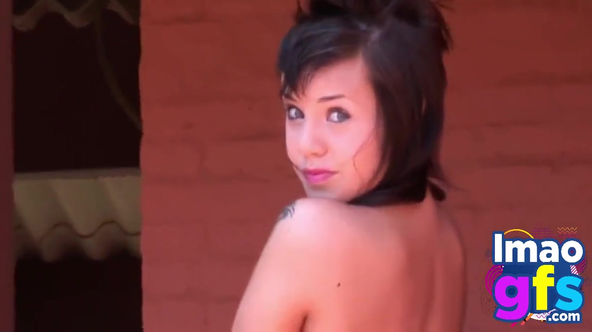 Hot Brunette Showing Her Perfect Tits And Ass Outdoor