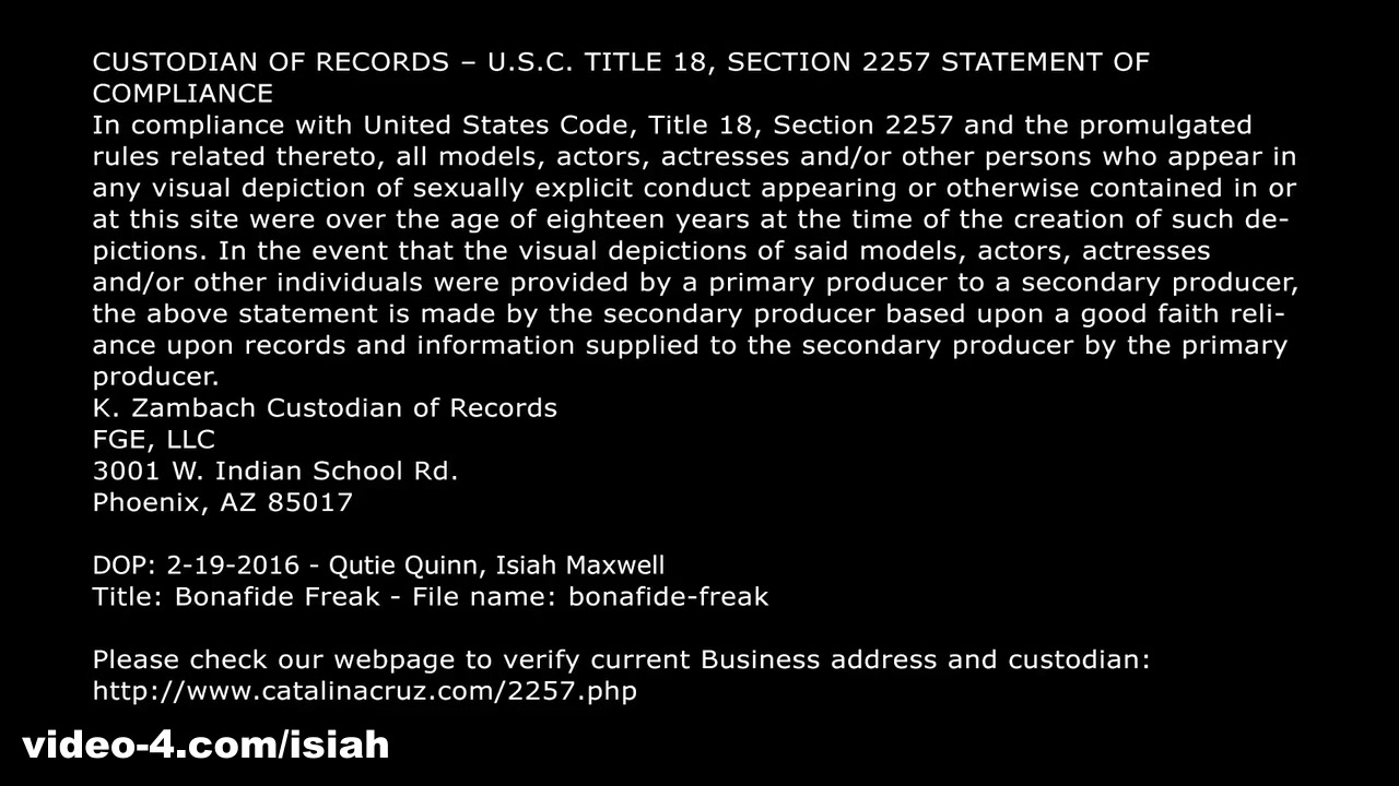 Bonafide Freak - Isiah Maxwell XXX