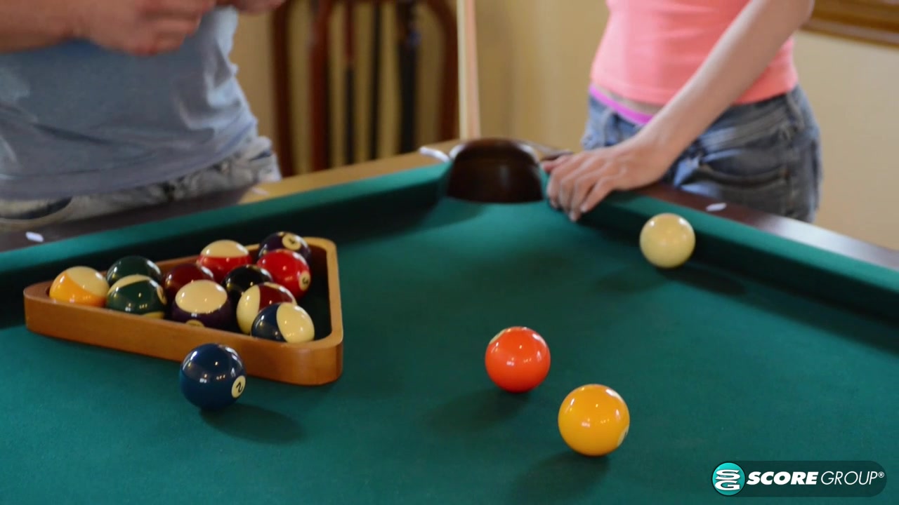Hailey Little Rides a Cock on Top of a Pool Table