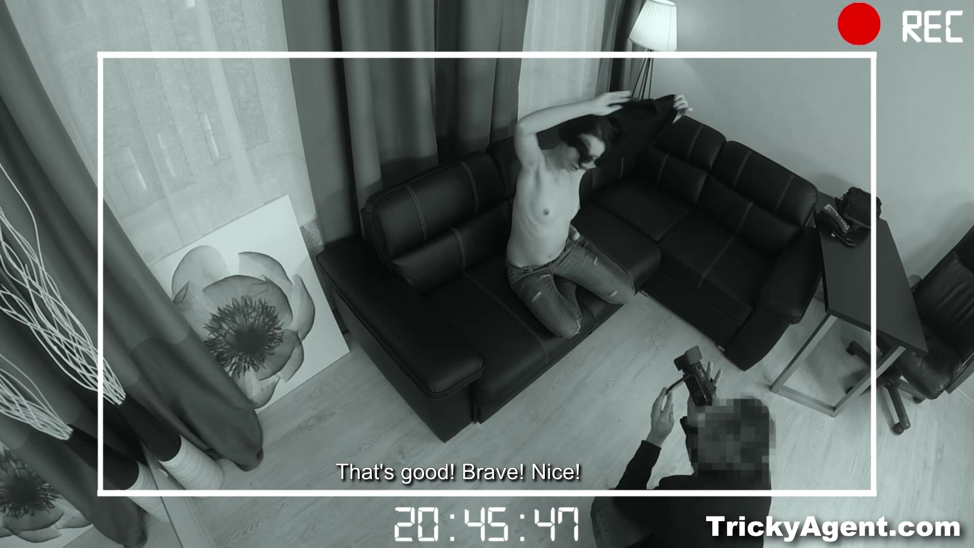Tricky Agent - Casting with a cumshot inside