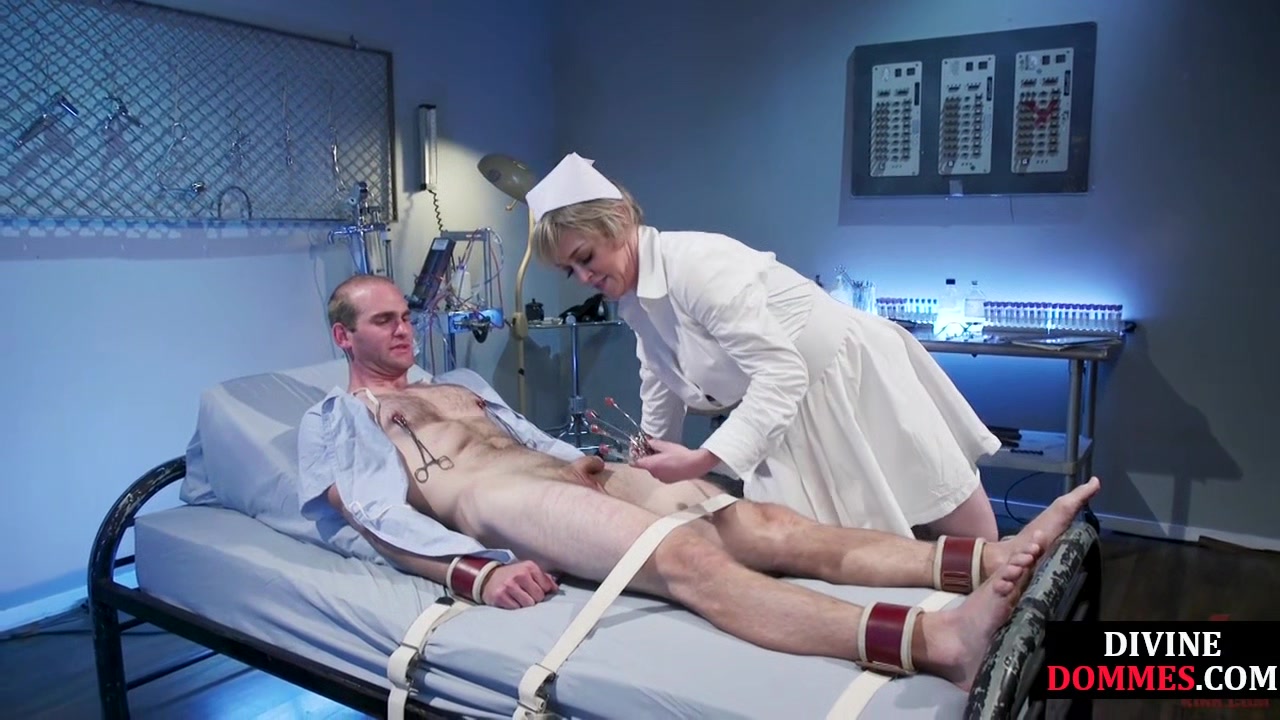 Femdom nurse facesitting BDSM sub after nipples tormenting