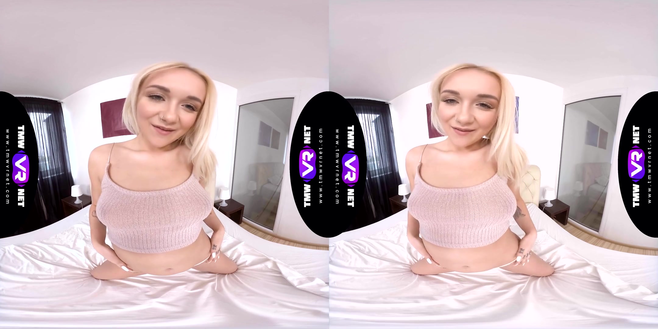 Bored Babe Rubs Pussy For Fun - Petite Blonde teen 18+ Solo on the Bed