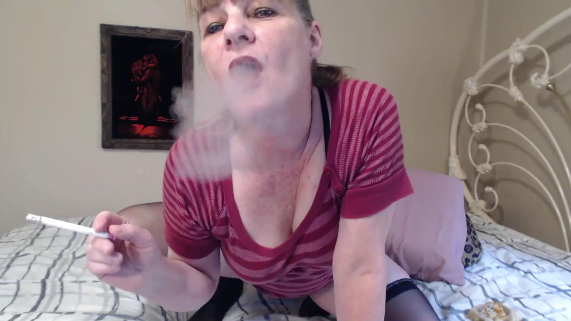 Smoking Cum Worship My Mouth & My Sexy Satin Panties - TacAmateurs