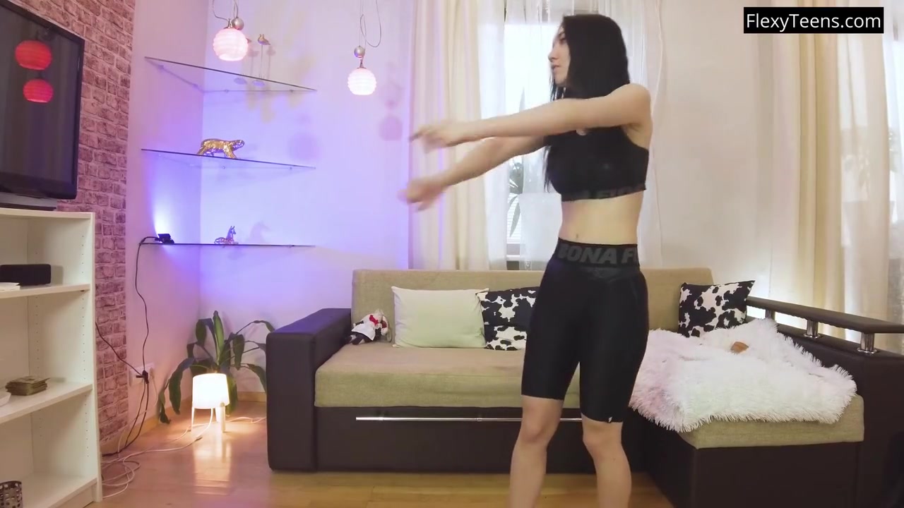Hot Acrobatics In Living Room With Nina