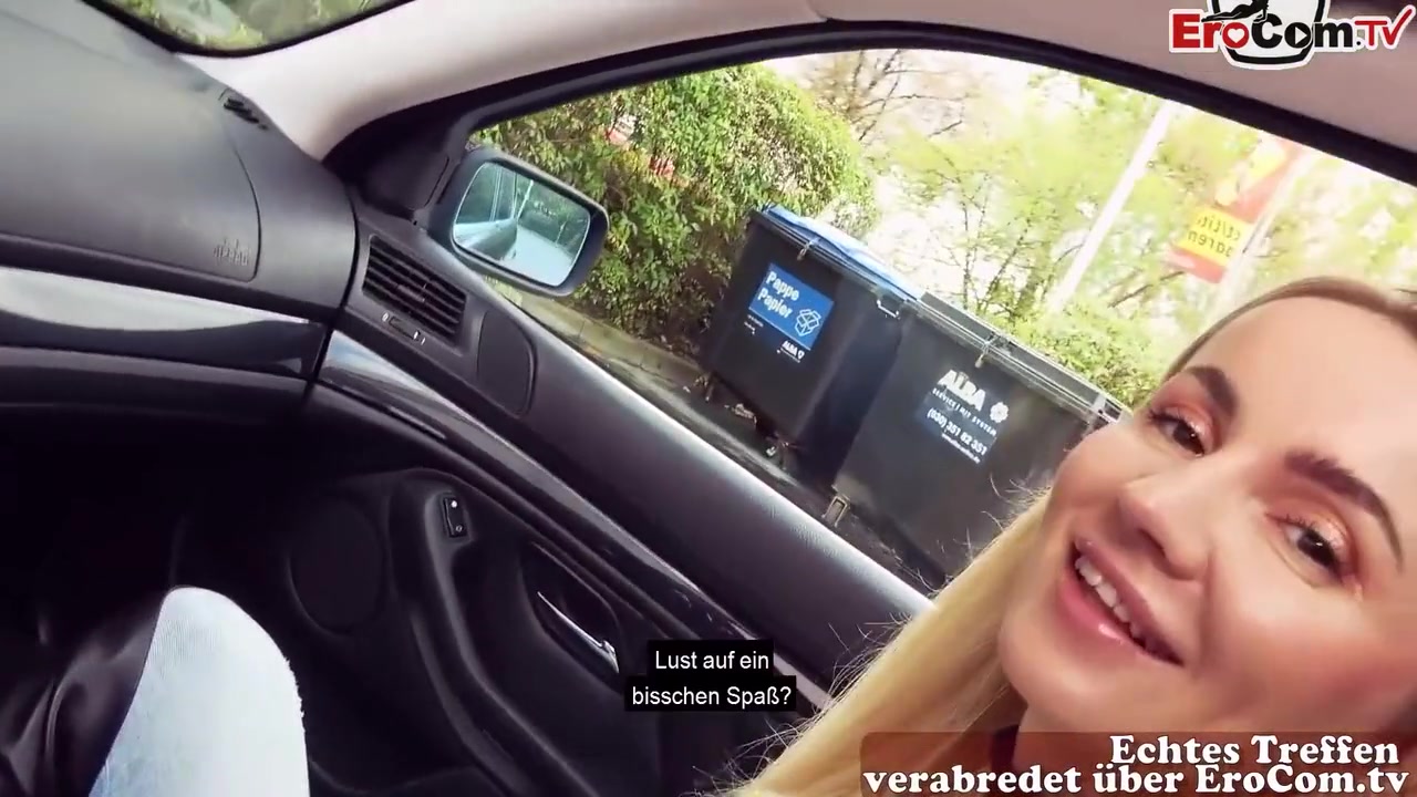 German Blonde Skinny Street Hooker Pickup In Car For Outdoor Fuck