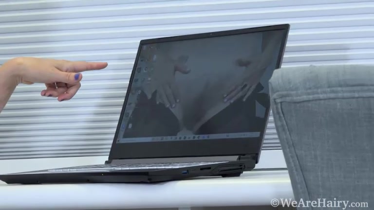 Jamie Foster masturbates by her work desk