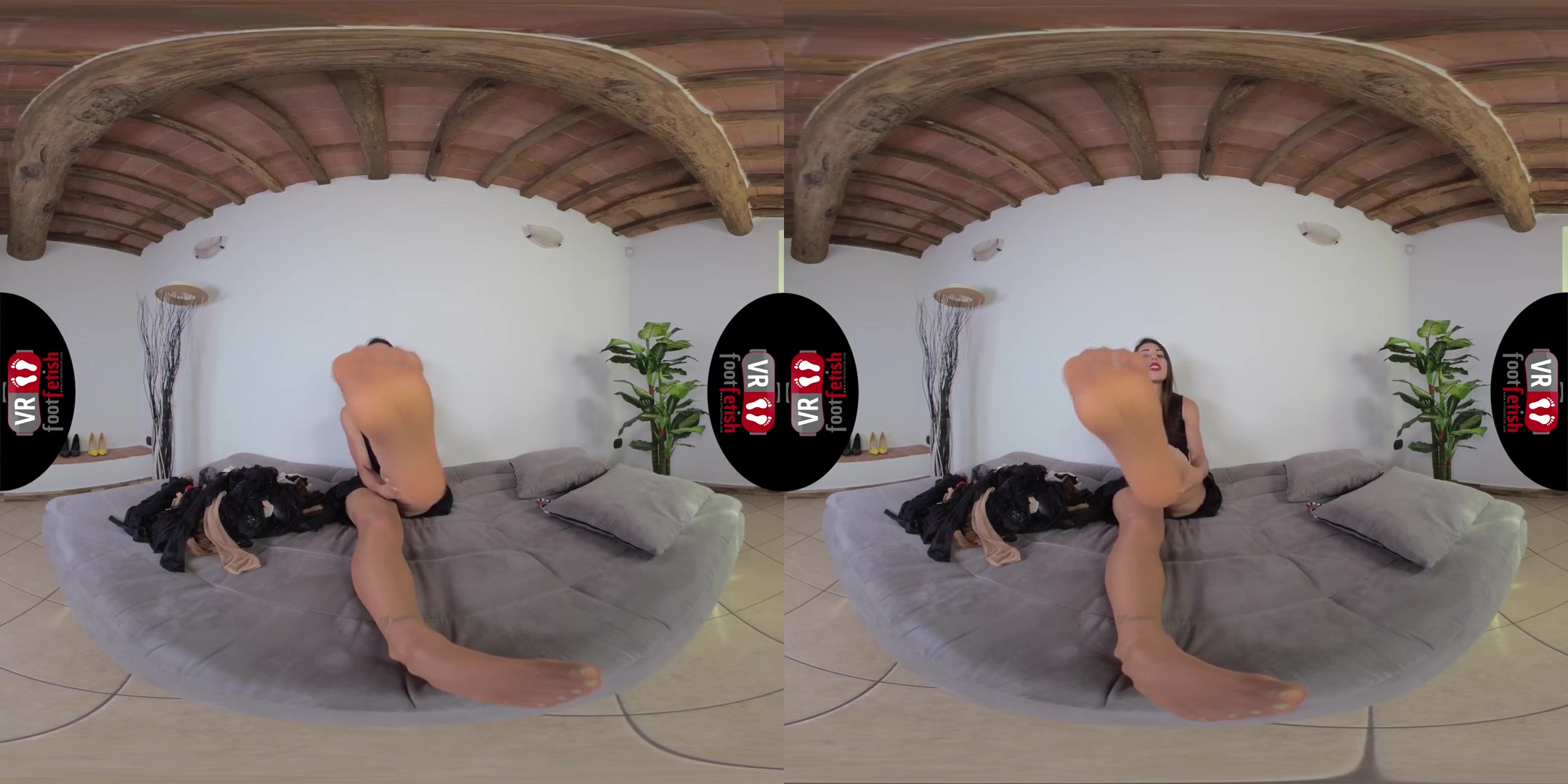 Gorgeously Seductive Petra lures You With Her Pantyhosed Feet; Leg Foot and Stockings Fetish VR Porn