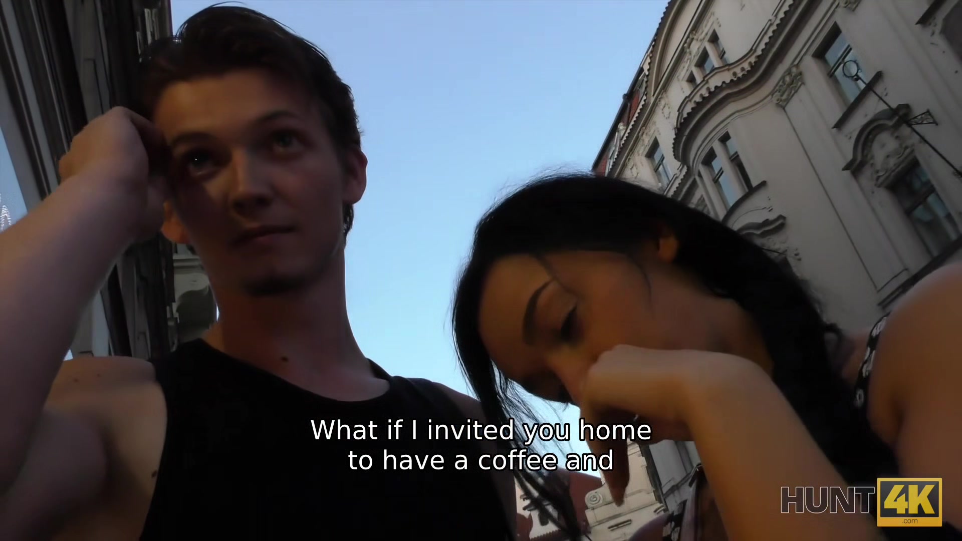 HUNT4K. Dark-haired chick worships dick for good amount of cash