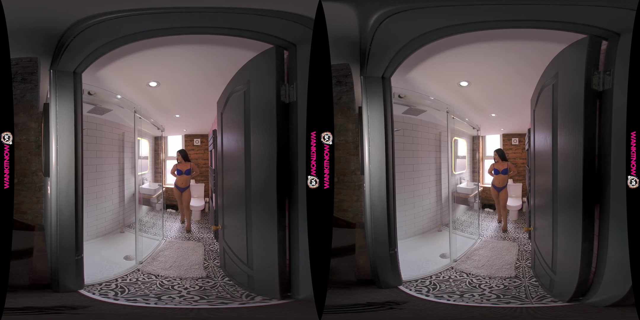 Shower Voyeur - Sexy Brunette Amateur Striptease