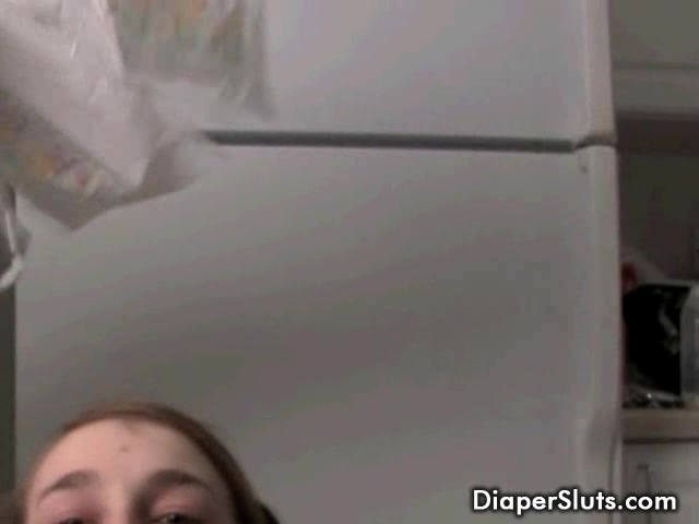 slut drinking her piss from diaper