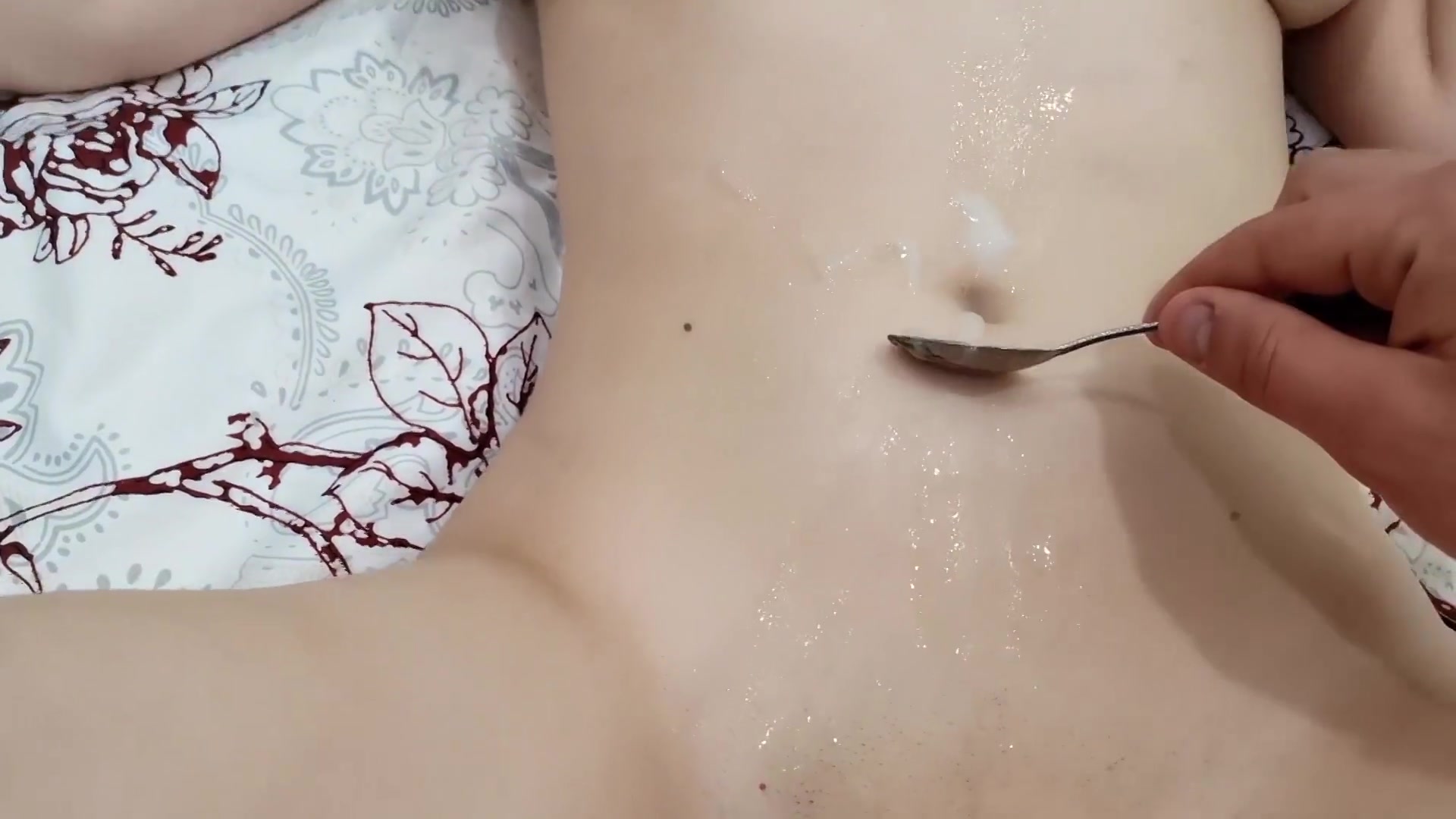 Big Tits Babe Eats Cum From A Spoon After Blowjob And Hard Rough Sex - Sex Movies Featuring Lana Red