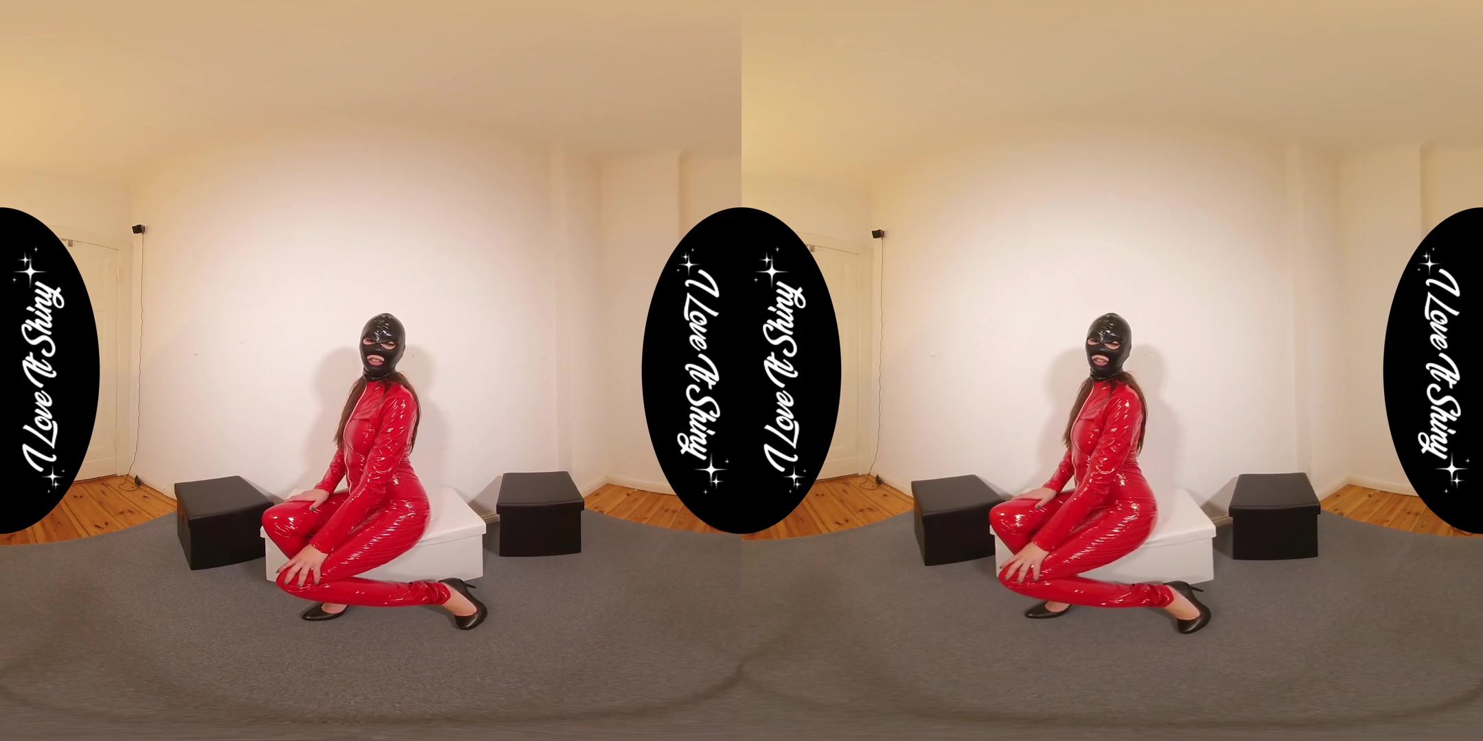 Roxy Masturbating In Hot Fetish PVC Dress - Latex Fetish Solo in a Mask