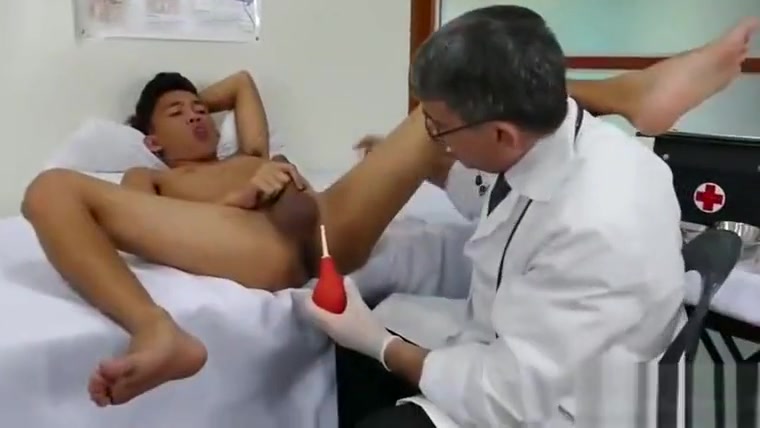 Asian cute boy and his doctor