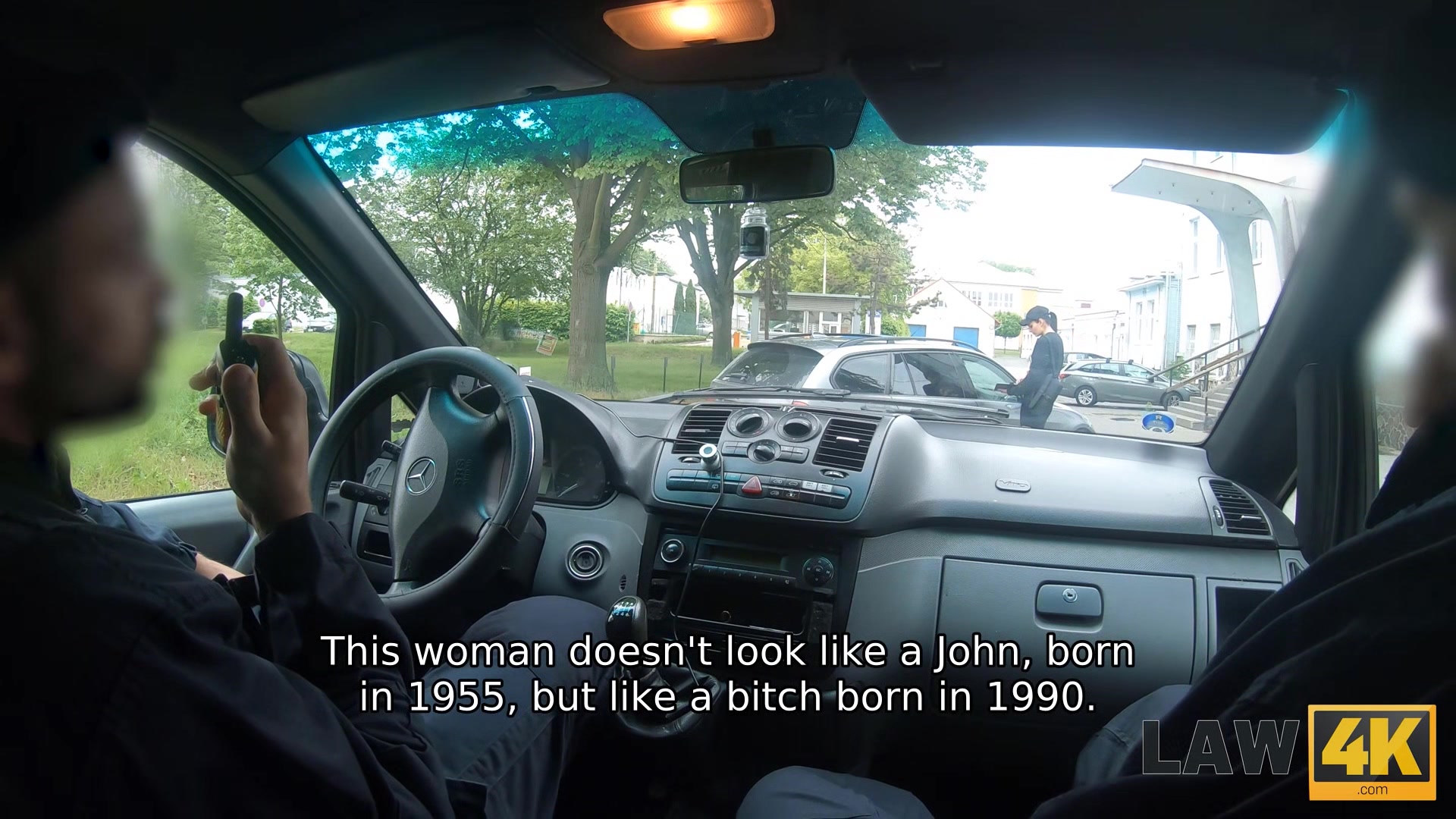 LAW4k. Chick is caught stealing car so she is going to be drilled hard