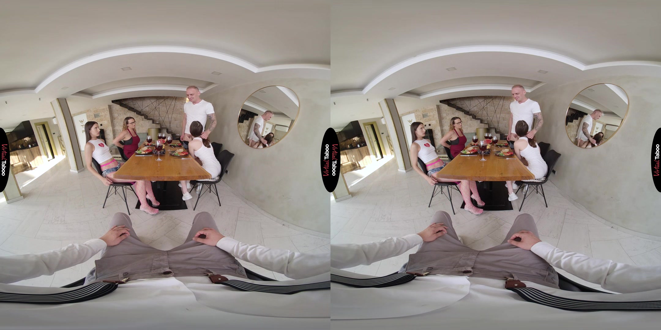 Jane White, Margo Von Teese VR Porn: The Cumsters Family - Episode 3 Dish Of The Evening - VirtualTaboo